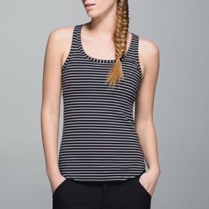 Lululemon Studio Racerback Stripe Black White